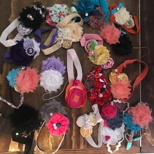 18 infant/toddler girl headband hair bows.